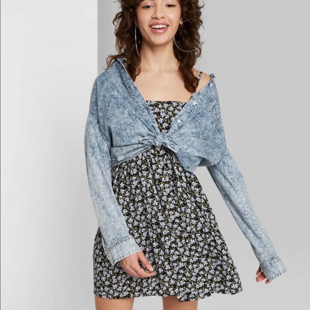 NWT Target Black Floral Tiered Sleeveless Dress